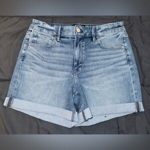 white house black market blue highrise sculpt 5in short size 8